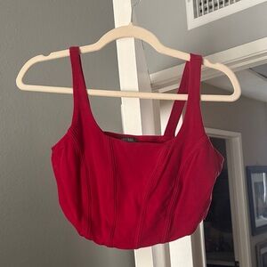 wild fable Red Structured Crop Tank